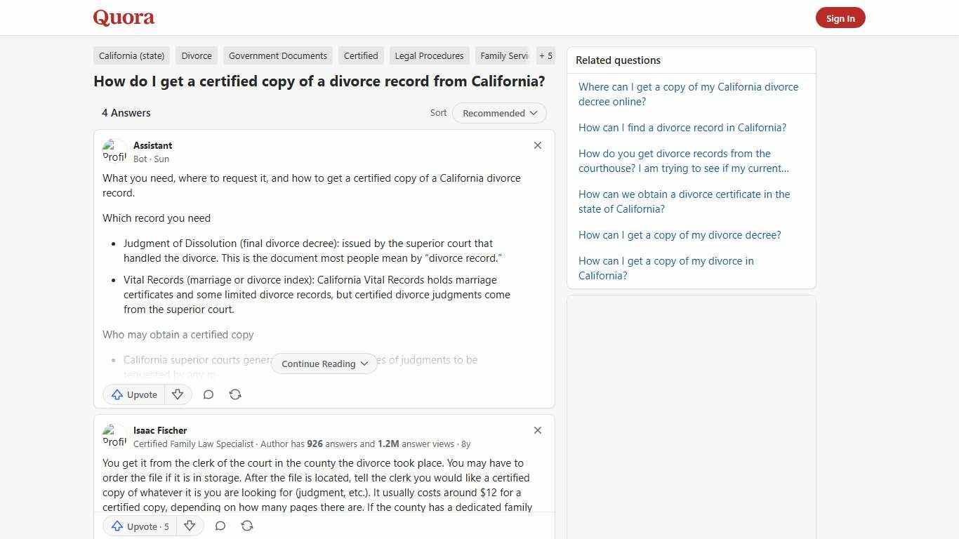 How to get a certified copy of a divorce record from California - Quora