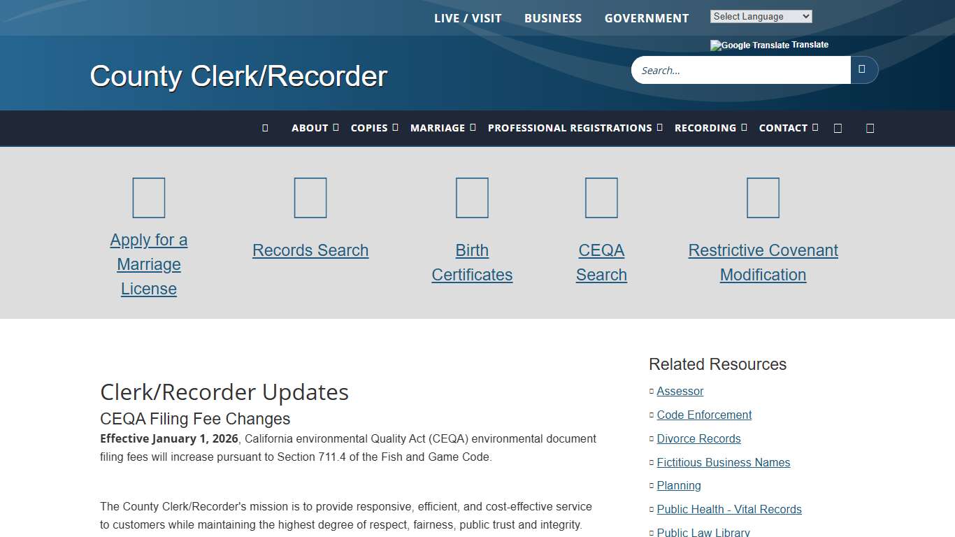 County Clerk Recorder